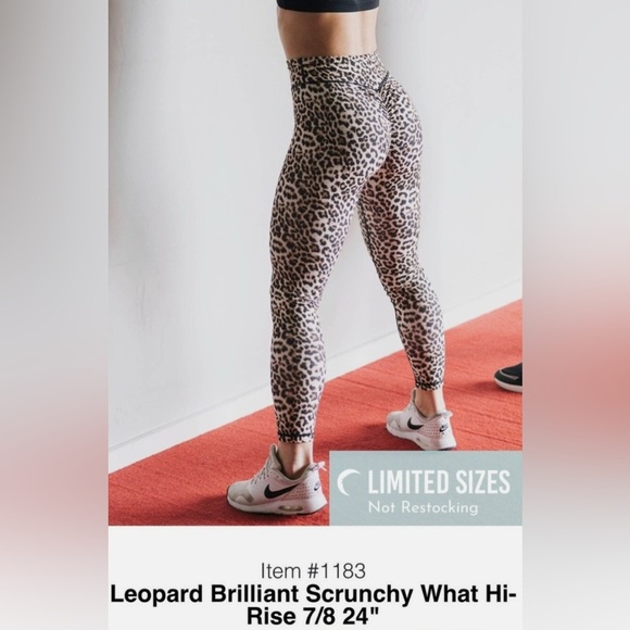 ZYIA Active Leopard Print Scrunch Bum Leggings 24” - Size 20 - Picture 2 of 5